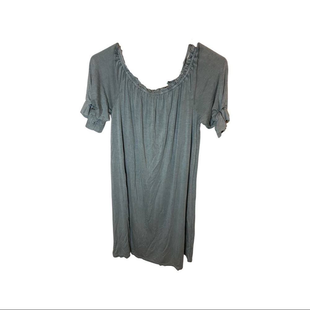 Anthropologie Easel Small Off Shoulder Summer Dress blue